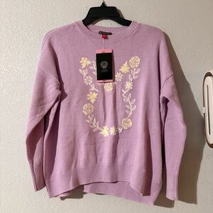 Vince Camuto purple Easter Sweater Size S, NWT